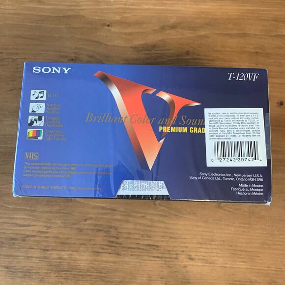 Sony T-120VF 246m VHS 6 Hour Premium Grade NOS Pack of 6 - Picture 3 of 6